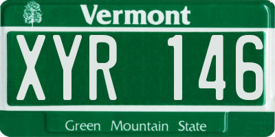 VT license plate XYR146