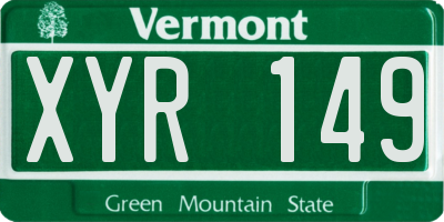 VT license plate XYR149