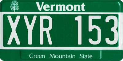 VT license plate XYR153