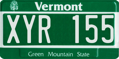 VT license plate XYR155