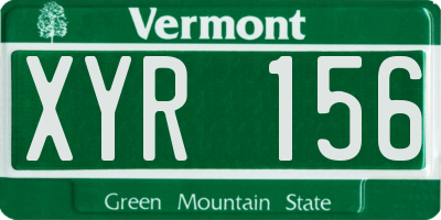VT license plate XYR156