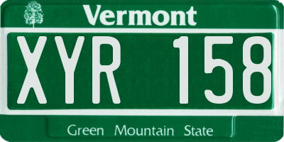 VT license plate XYR158