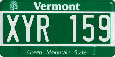 VT license plate XYR159