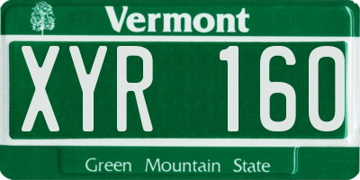 VT license plate XYR160