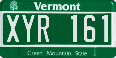 VT license plate XYR161