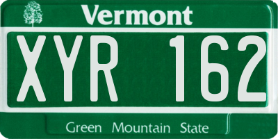 VT license plate XYR162