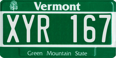 VT license plate XYR167