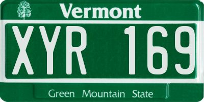 VT license plate XYR169