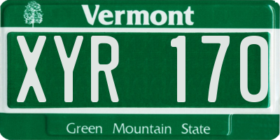 VT license plate XYR170