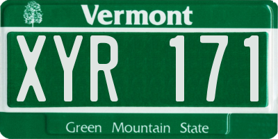 VT license plate XYR171