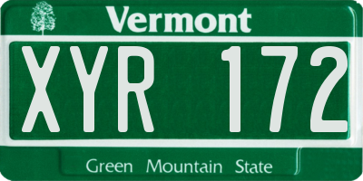 VT license plate XYR172