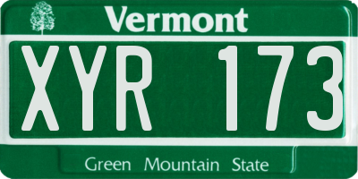 VT license plate XYR173