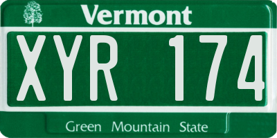 VT license plate XYR174