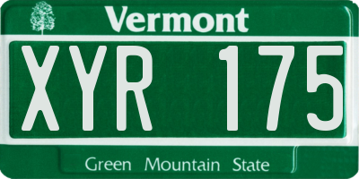 VT license plate XYR175