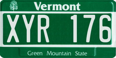 VT license plate XYR176