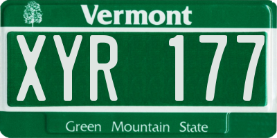 VT license plate XYR177