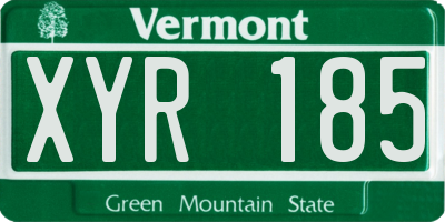 VT license plate XYR185