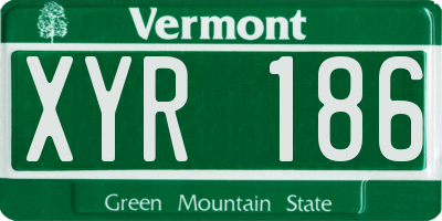 VT license plate XYR186