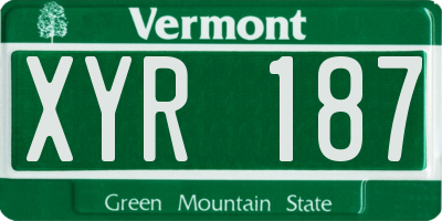 VT license plate XYR187