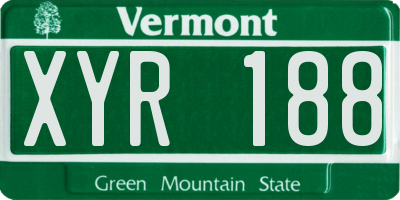 VT license plate XYR188