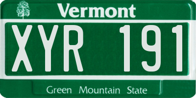 VT license plate XYR191