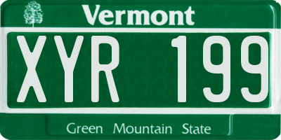 VT license plate XYR199
