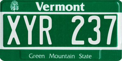 VT license plate XYR237