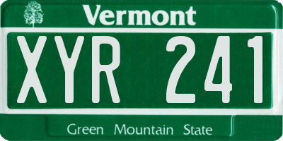 VT license plate XYR241
