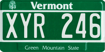 VT license plate XYR246