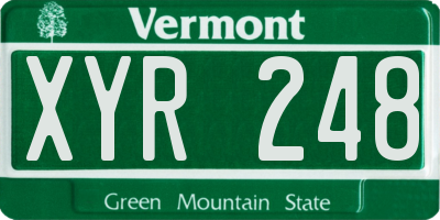 VT license plate XYR248