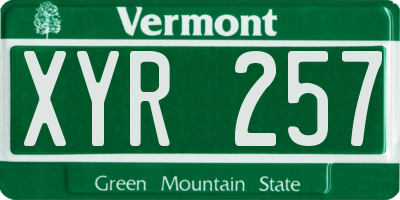 VT license plate XYR257