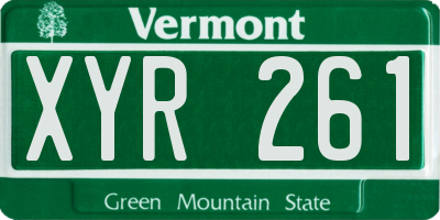 VT license plate XYR261