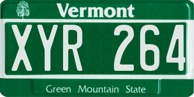 VT license plate XYR264