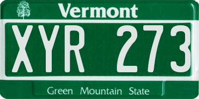 VT license plate XYR273