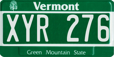 VT license plate XYR276