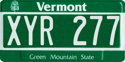 VT license plate XYR277