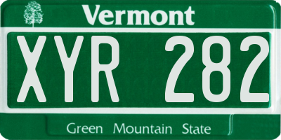 VT license plate XYR282