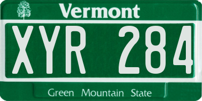 VT license plate XYR284