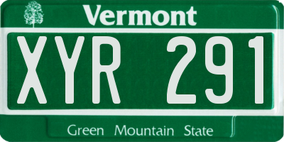 VT license plate XYR291