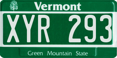 VT license plate XYR293