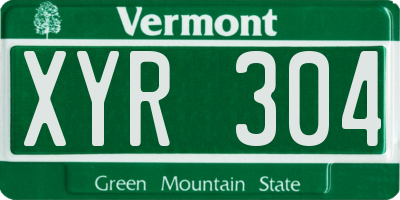 VT license plate XYR304