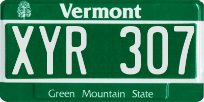 VT license plate XYR307