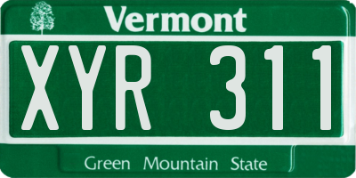 VT license plate XYR311