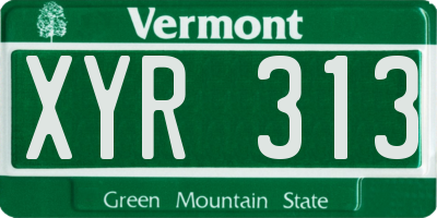 VT license plate XYR313