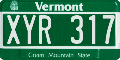 VT license plate XYR317