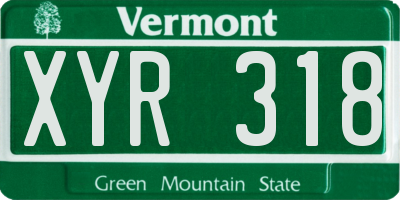 VT license plate XYR318