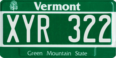 VT license plate XYR322