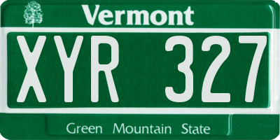 VT license plate XYR327