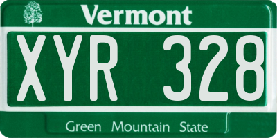 VT license plate XYR328