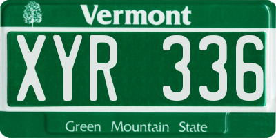 VT license plate XYR336